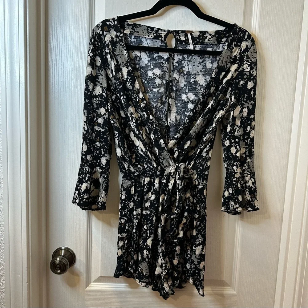 Free People All The Right Ruffles Floral Romper - Picture 3 of 10